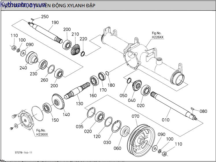 Trục truyền động xilanh đập